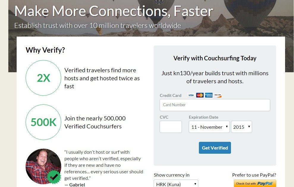 Couchsurfing - ako želite da vam više vjeruju, verificirajte profil Foto: Photopin